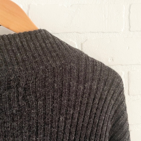 London Fog Mens Full Zip Sweater Cardigan Chunky Cable knit Wool blend Gray 2XL - Picture 12 of 14